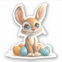 Blue-Eyed Pastel Bunny med Påskägg