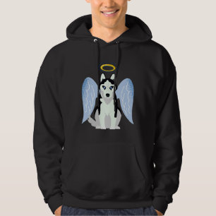 Blue Eyed Siberian husky Angel Hund Hoodie