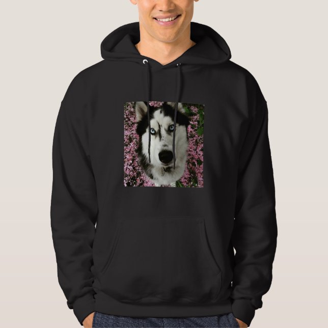 Blue Eyed Siberian husky Hoodie (Framsida)