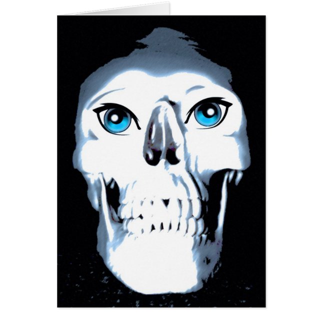Blue Eyed Skull Hälsningskort (Framsidan)