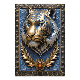 Blue Eyed Tiger Fototryck