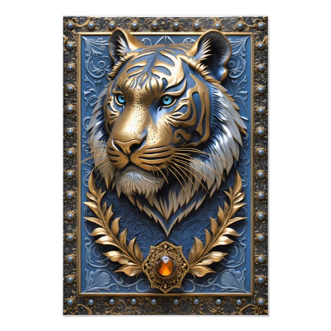 Blue Eyed Tiger Fototryck (Framsidan)