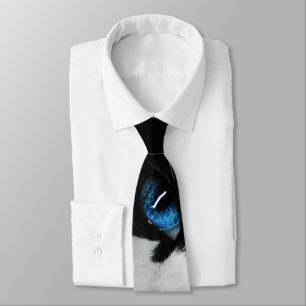 Blue Eyed Tuxedo Cat Tie Slips
