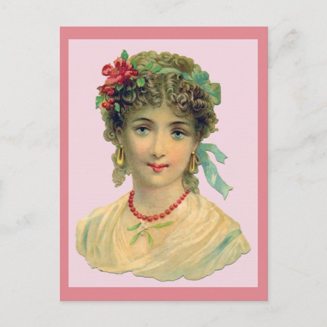 Blue Eyed Victorian Woman Vykort (Framsida)