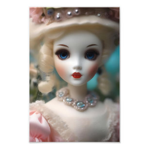 Blue Eyed Vintage Doll. Fototryck
