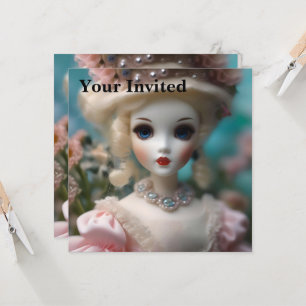 Blue Eyed Vintage Doll. Inbjudningar