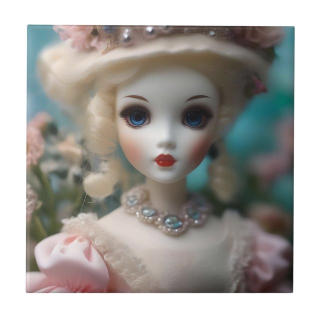 Blue Eyed Vintage Doll. Kakelplatta (Framsidan)