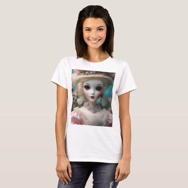 Blue Eyed Vintage Doll. T Shirt (Hel framsida)