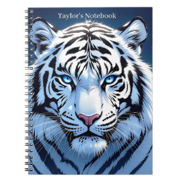 Blue eyed White Tiger Personalized Anteckningsbok