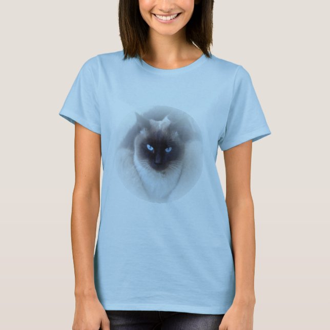 Blue eyes siamese cat t shirt (Framsida)