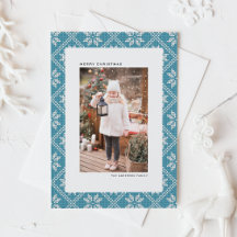 Blue Fair Isle Patterned julfoto