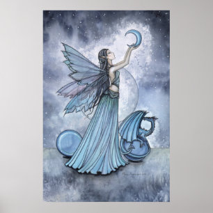 Blue Fairy Dragon Poster av Molly Harrison