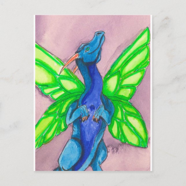 Blue Fairy Dragon Vykort (Framsida)