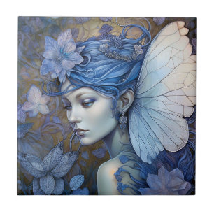 Blue Fairy Fantasy Art Kakelplatta