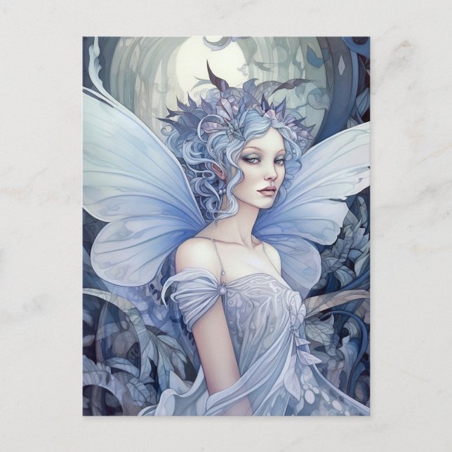 Blue Fairy Fantasy Art Vykort (Framsida)