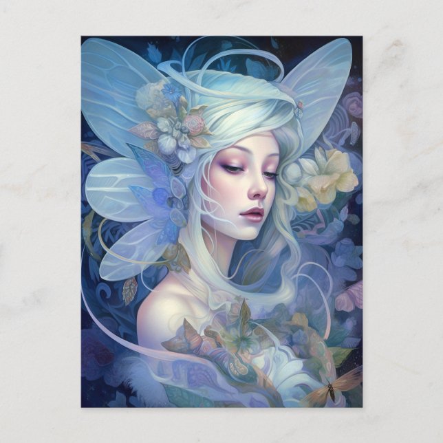 Blue Fairy Fantasy Art Vykort (Framsida)