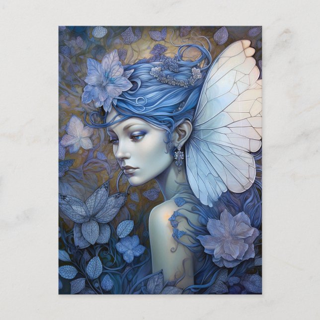 Blue Fairy Fantasy Art Vykort (Framsida)