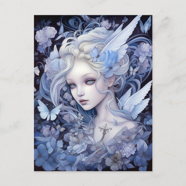 Blue Fairy Fantasy Art Vykort (Framsida)