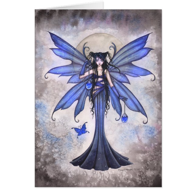 Blue Fairy Fantsy Art Card av Molly Harrison Hälsningskort (Framsidan)