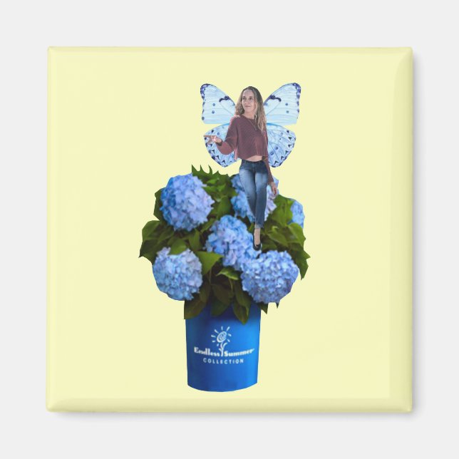 Blue Fairy on Peonies Magnet (Framsidan)