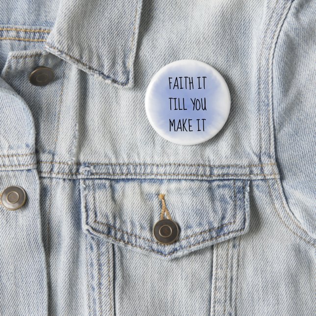 Blue Faith It Button Knapp (In Situ)