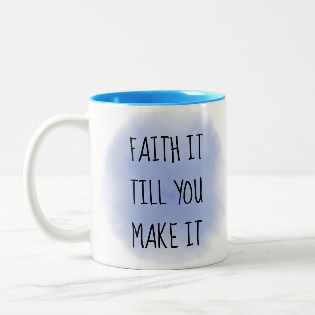 Blue Faith It Two-Tone Coffee Mugg (Vänster)