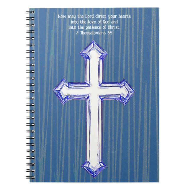 Blue Faith Kor Bible Verse Journal Anteckningsbok (Framsidan)