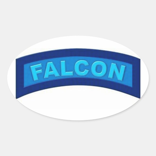 Blue Falcon Stickers Ovalt Klistermärke (Framsida)