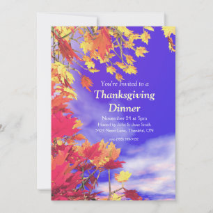 Blue Fall Himmel Thanksgiving Inbjudningar