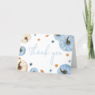Blue Fall Pumpkin Baby Shower Tack Kort