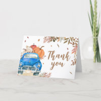 Blue Fall Pumpkin Lastbil Baby Shower