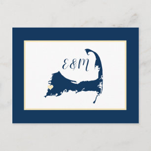 Blue Falmouth Cape Cod Bröllop spara datum Vykort