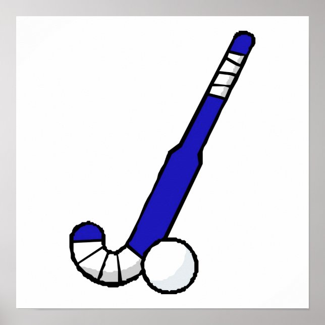 Blue Fält Hockey Stick Poster (Framsidan)