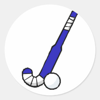 Blue Fält Hockey Stick Runt Klistermärke