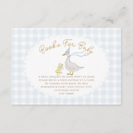 Blue Fånig Goose Gingham Anka babydusch Tilläggskort