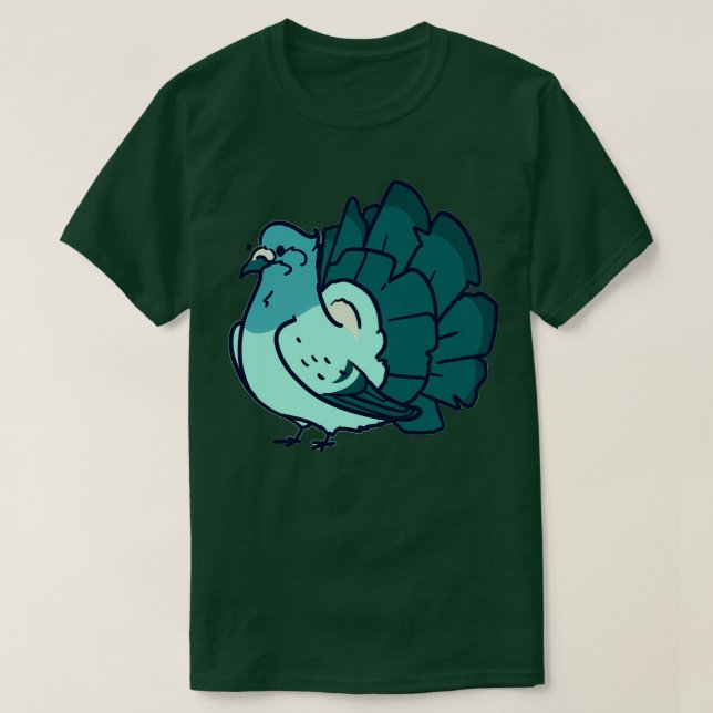 Blue Fantail Pigeon T Shirt (Design framsida)