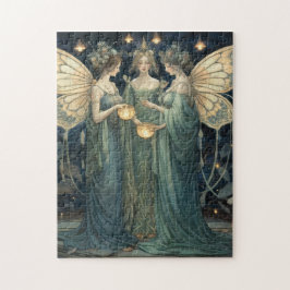 Blue Fantasy Fairy Art nouveau Pussel