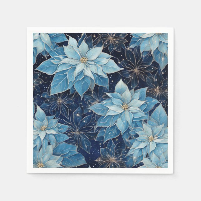 Blue Fantasy Poinsettia Pappersservett (Framsidan)