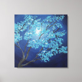 Blue Fantasy Träd Romantic Art Bröllop Gift Canvastryck