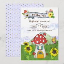 Blue Fantasy Woodland Toadstool House Roligt Birth