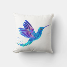 Blue Färg Decorative Hummingbird Kudde