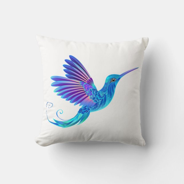 Blue Färg Decorative Hummingbird Kudde (Framsida)