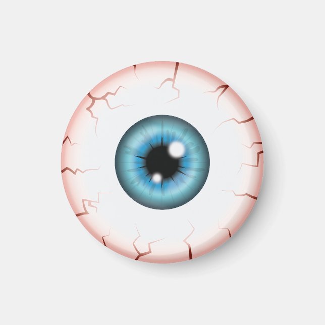 Blue Färg Eyeball Halloween Bloodshot Eyeball Magnet (Framsidan)