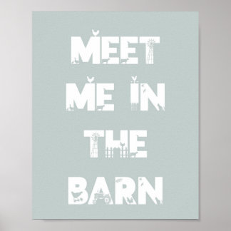 Blue Farm Barnyard Birthday Tabeltop-skylt/Poster Poster