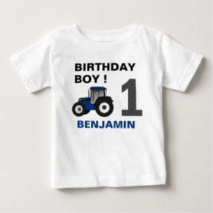 Blue Farm Tractor Barns födelsedag Party T Shirt
