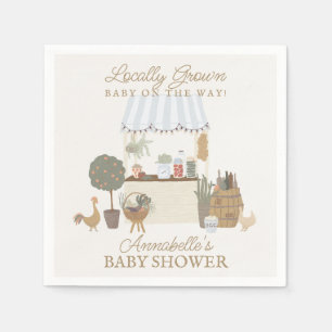 Blue Farmers Market Farm Fresh Baby Shower Pappersservett