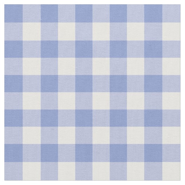 Blue Farmhouse Gingham Play Checkered Mönster Tyg (Närbild)