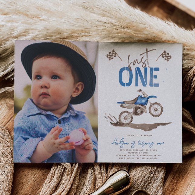 Blue Fast One Dirt Bike-inbjudan Inbjudningar (Skapare uppladdad)