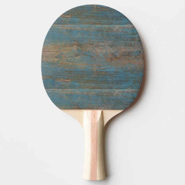 Blue Faux Beach Wood Struktur Pingisracket (Framsidan)