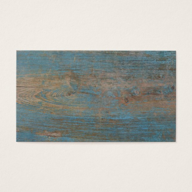 Blue Faux Beach Wood Struktur Visitkort (Framsidan)